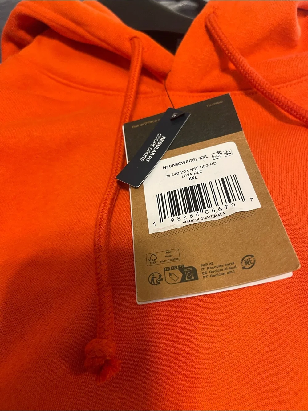 The North Face Men's Orange Evolution Box NSE Sweatshirt Hoodie sz XXL NWT